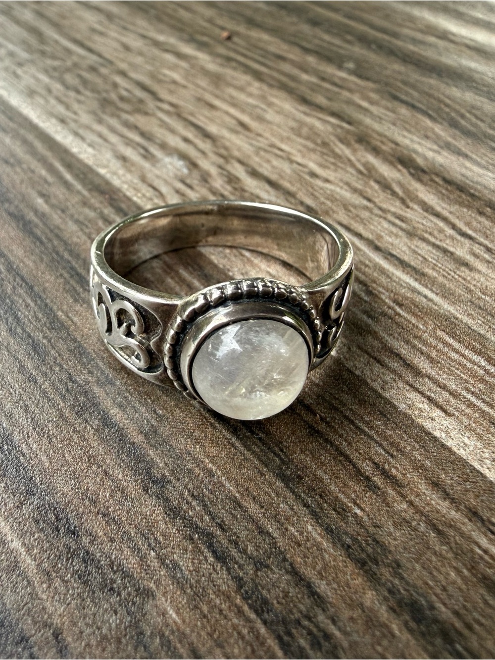 Silpada Silver Moonstone Ring - White Size 9